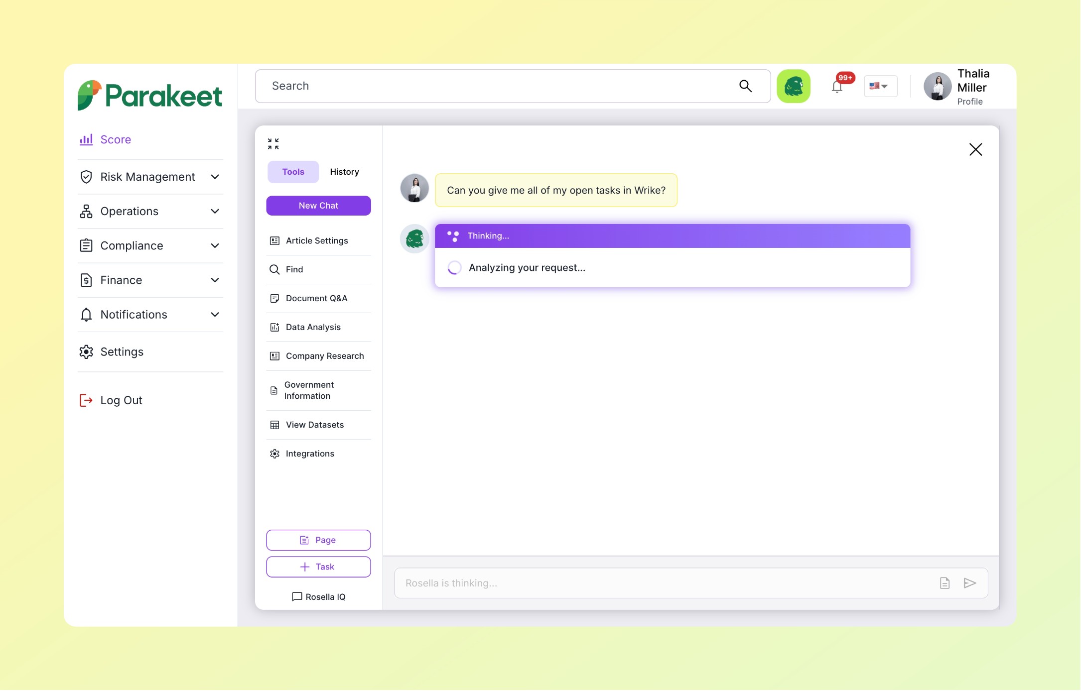 rosella and wrike integration - retrieve data