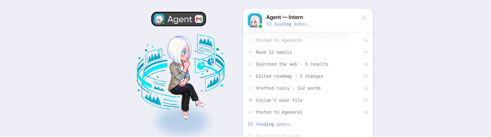An AI agent at its desk in a SoWork office
