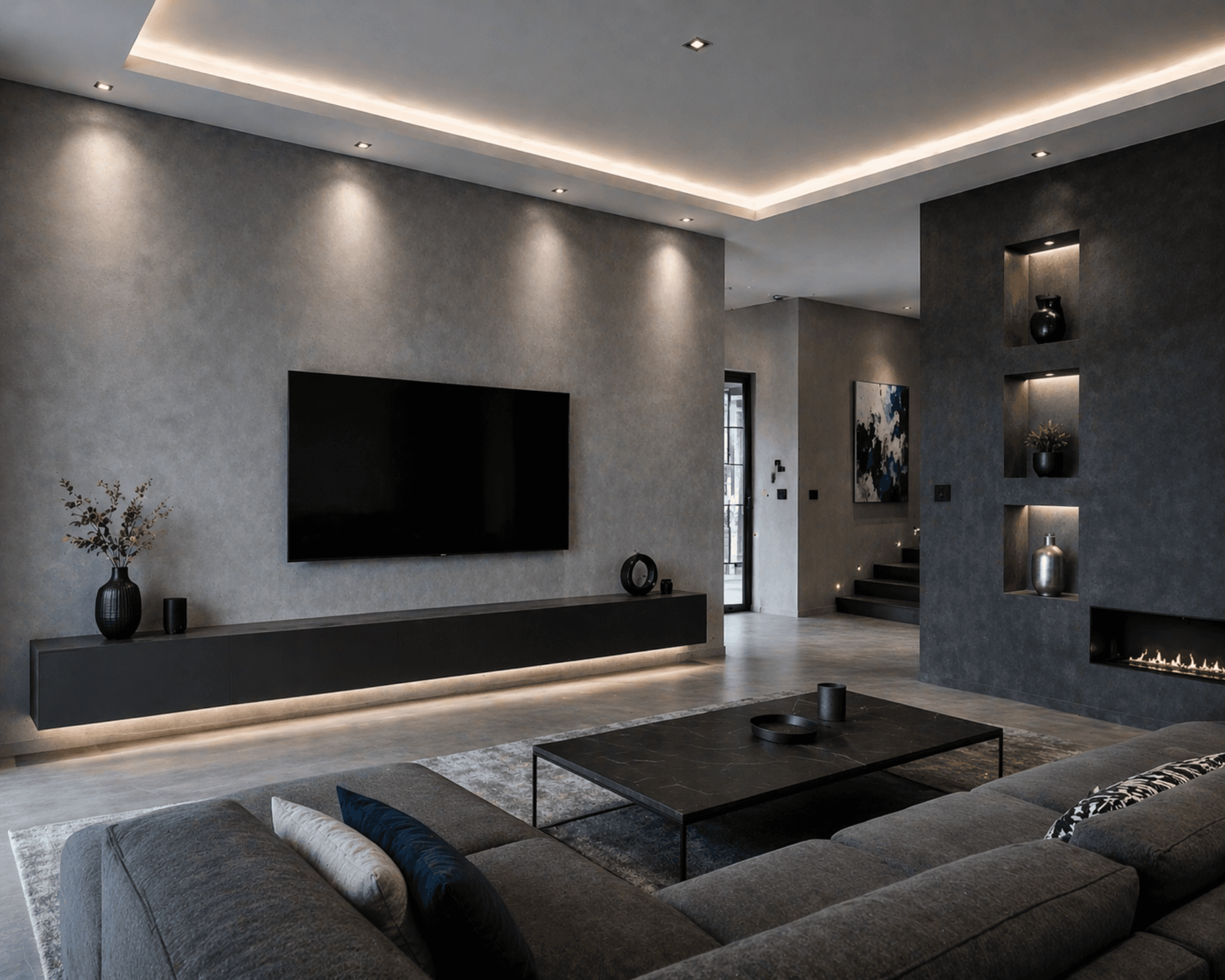 A house with a lawn and landscaping in front of it