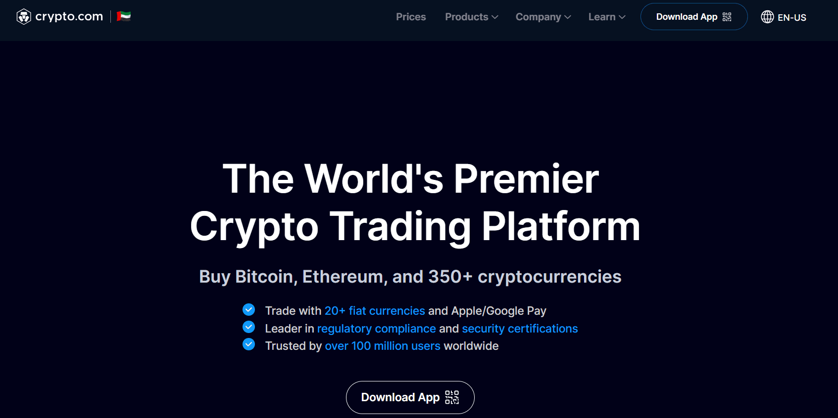 Crypto.com’s website