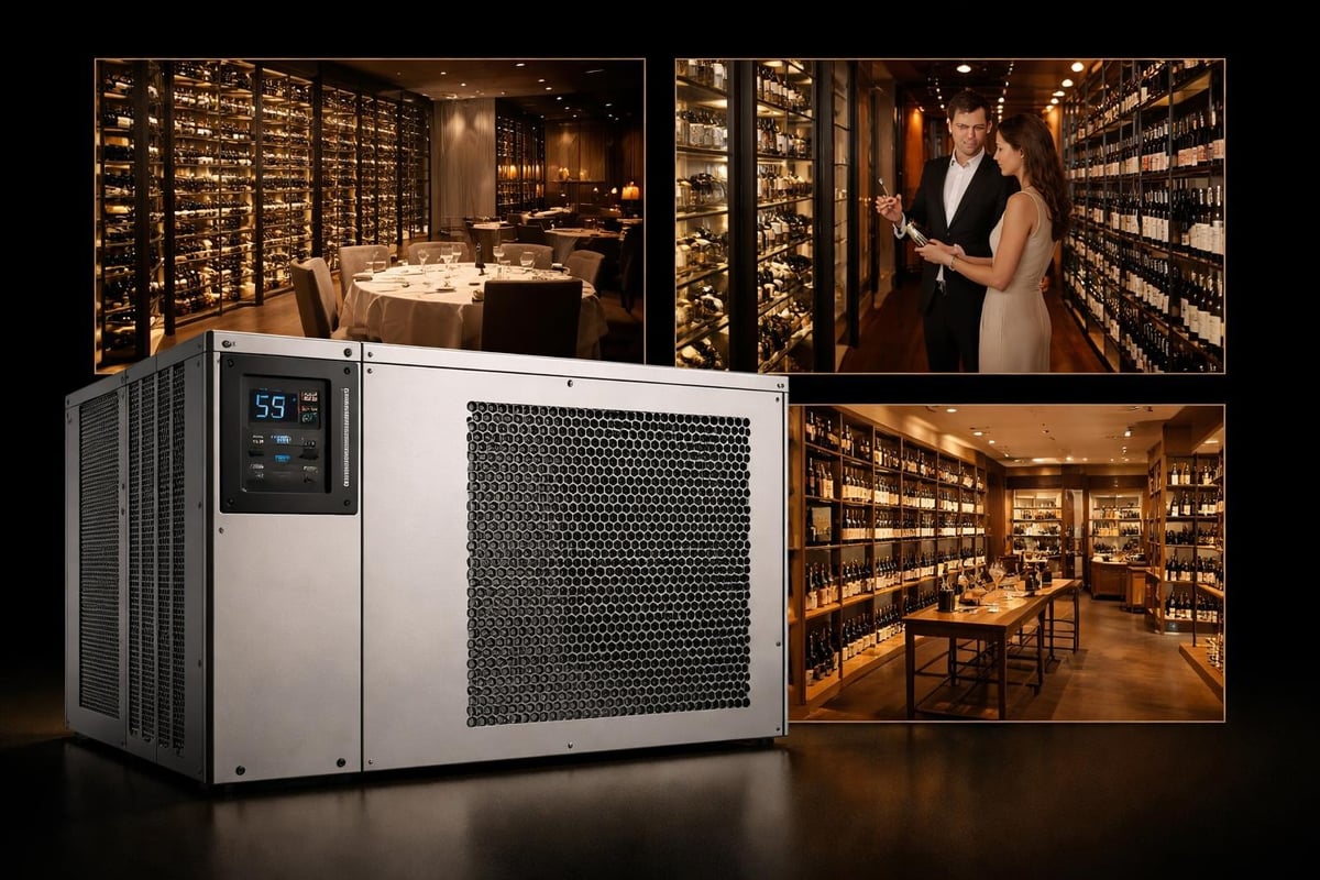 Commercial wine cellar cooling