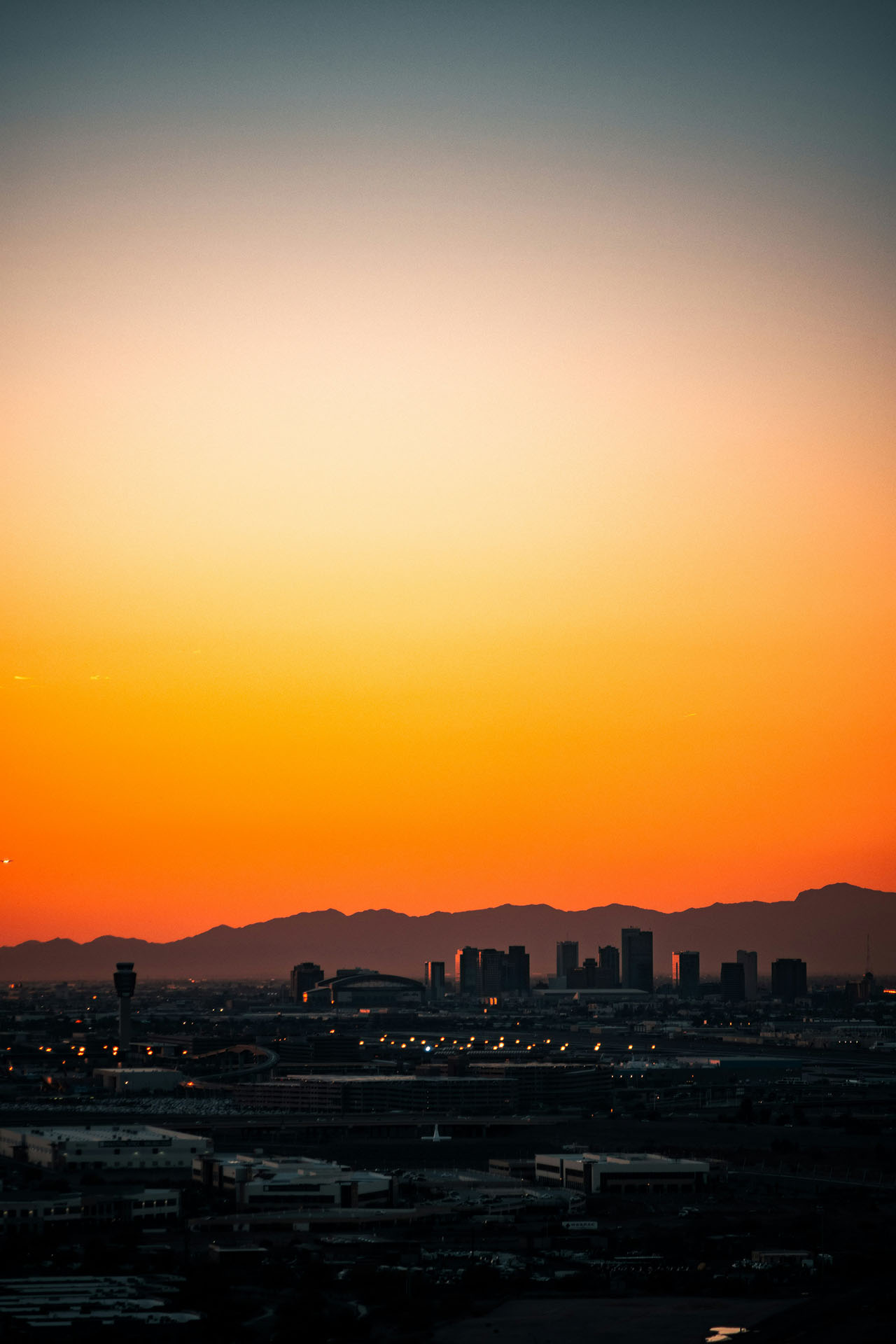 Photo of Phoenix, Arizona, skyline at sunset