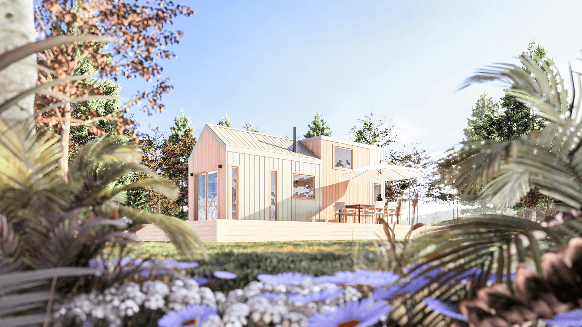 26ft tiny house with hidden tiny house loft stairs