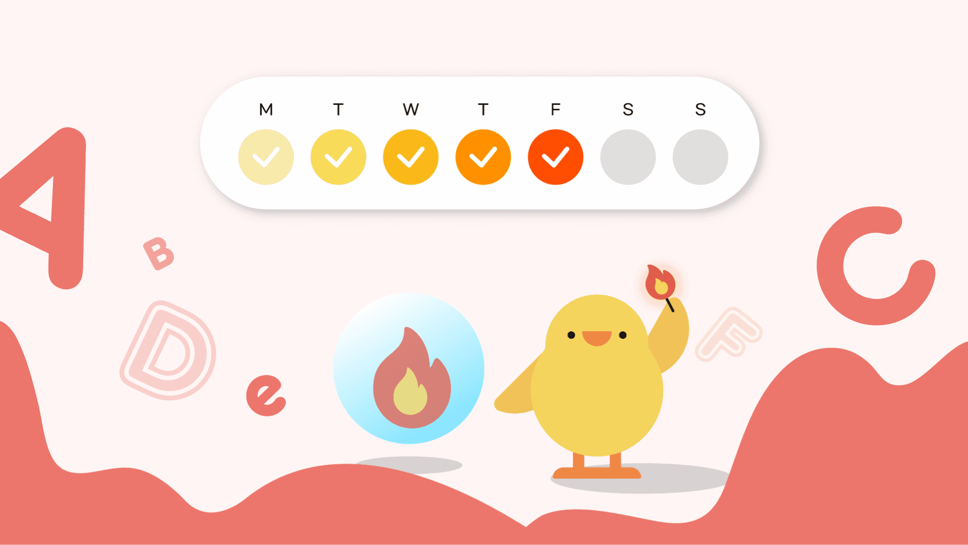 A duck carrying torches