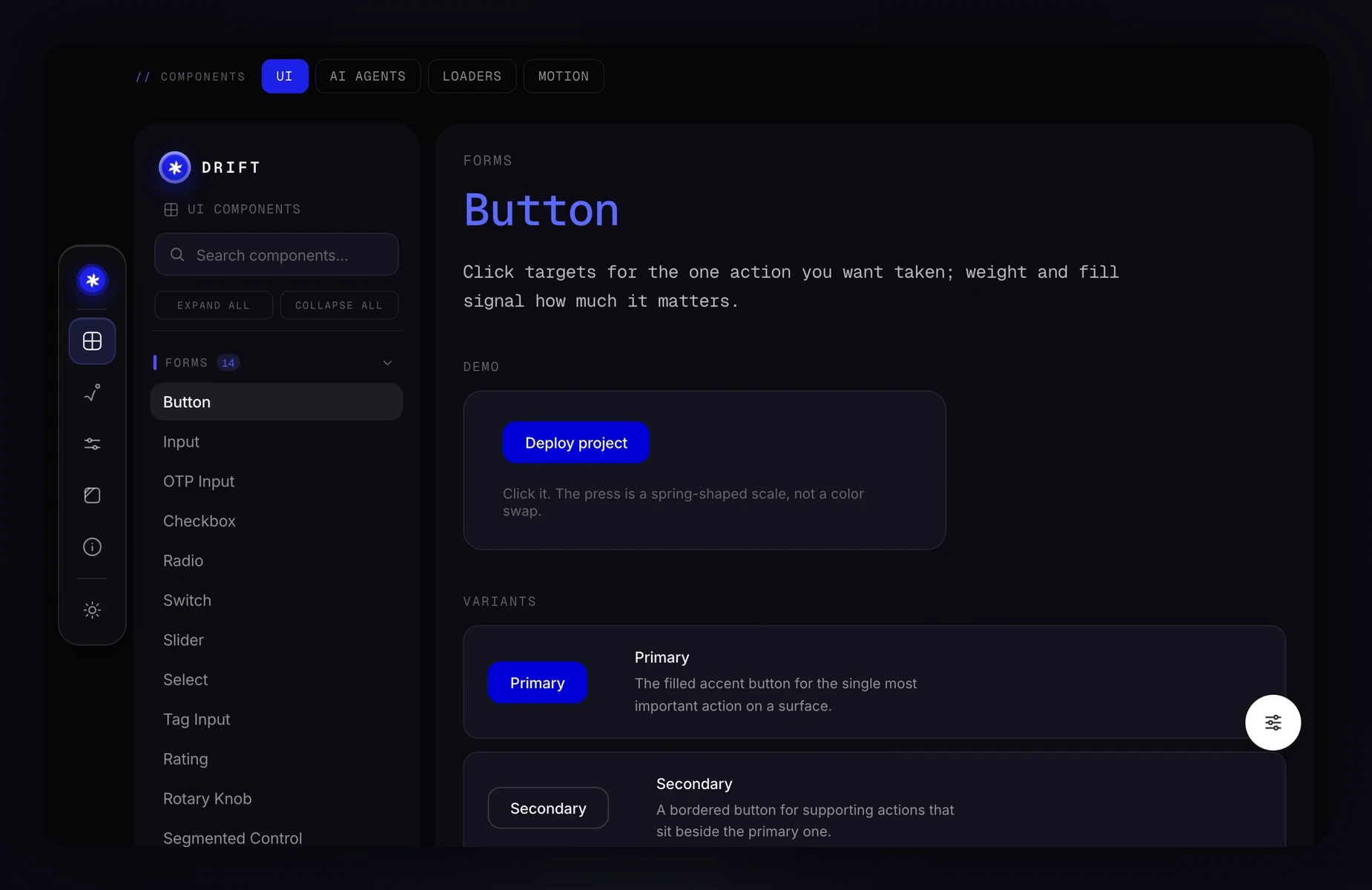 Drift UI Product