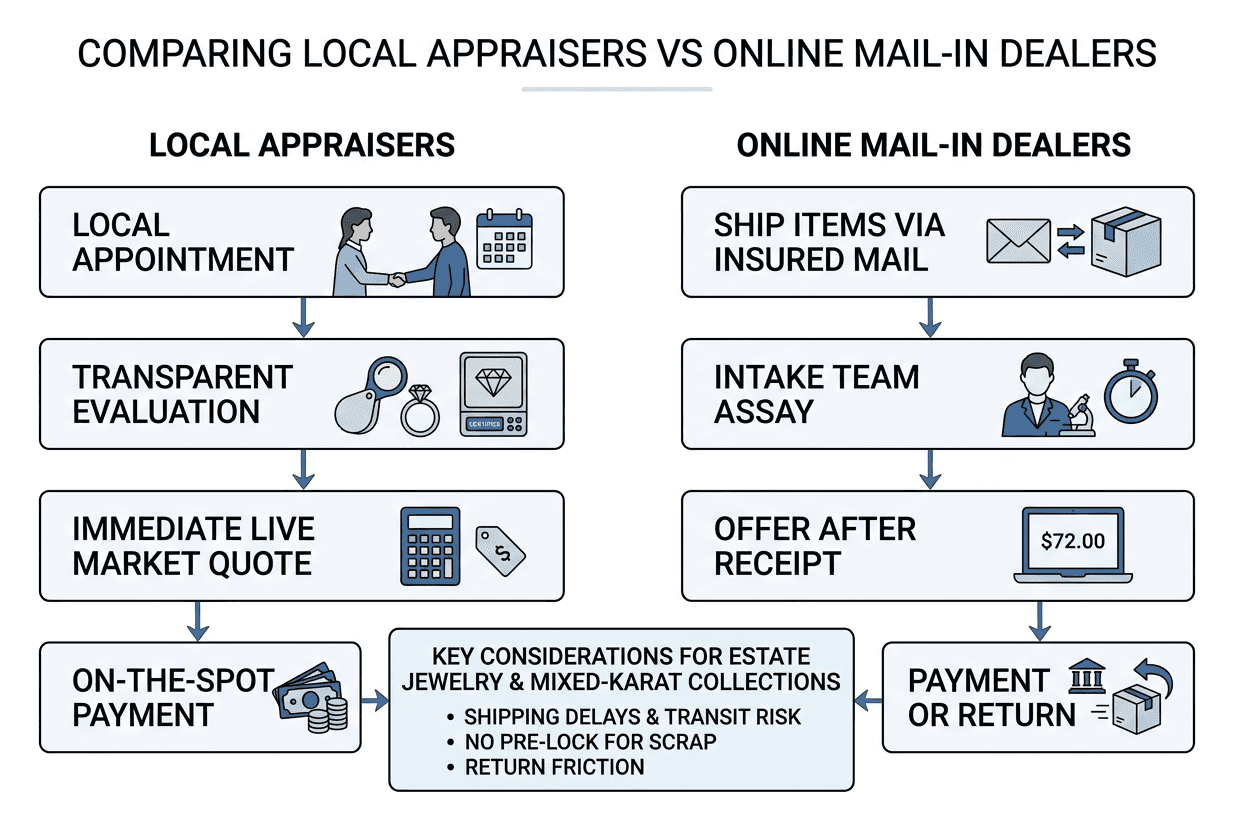 Comparing Local Appraisers vs Online Mail-in Dealers