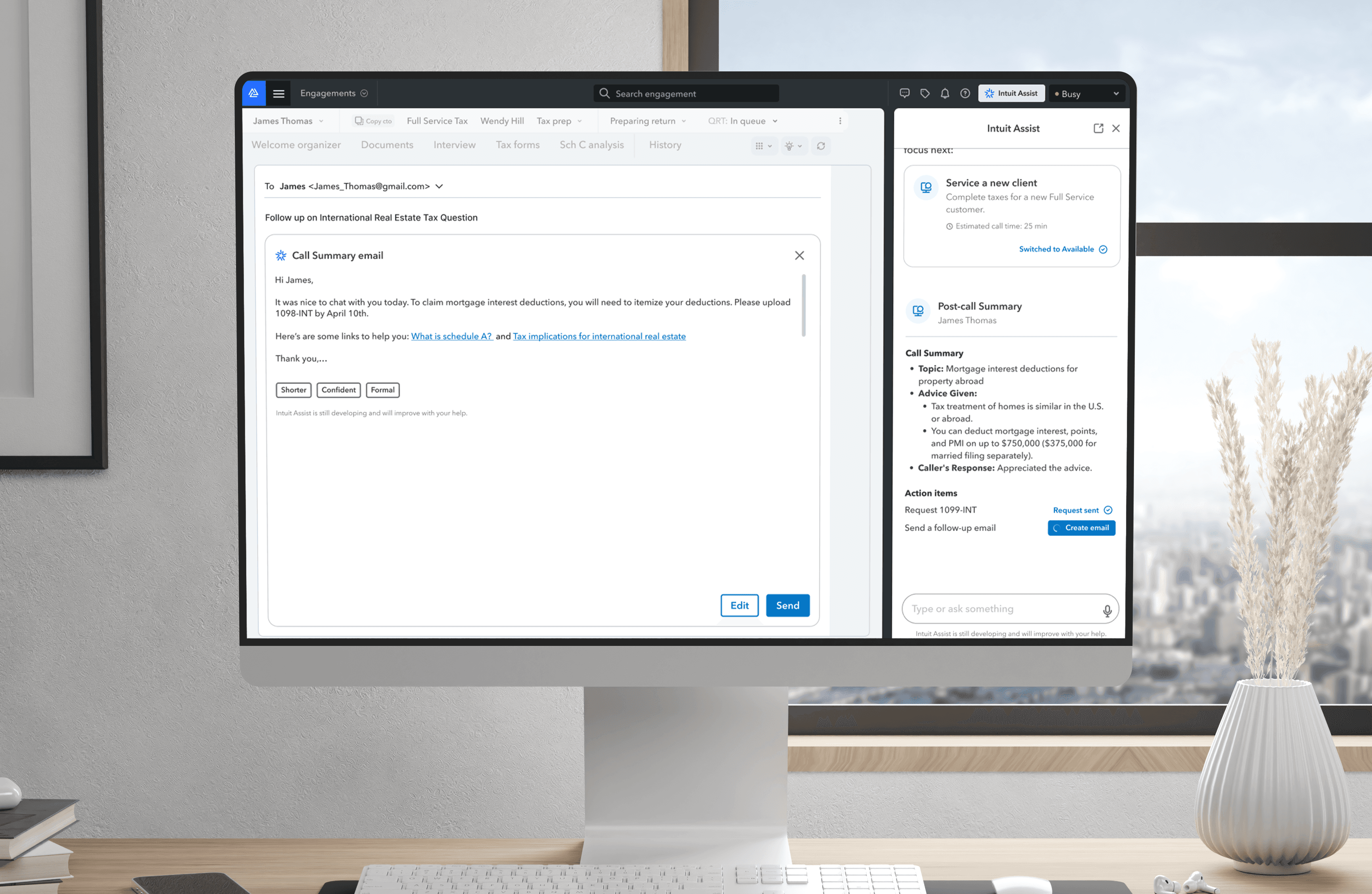Intuit - Virtual Expert Portal - iMac screen