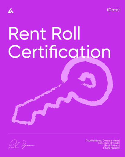 Rent Roll Certification