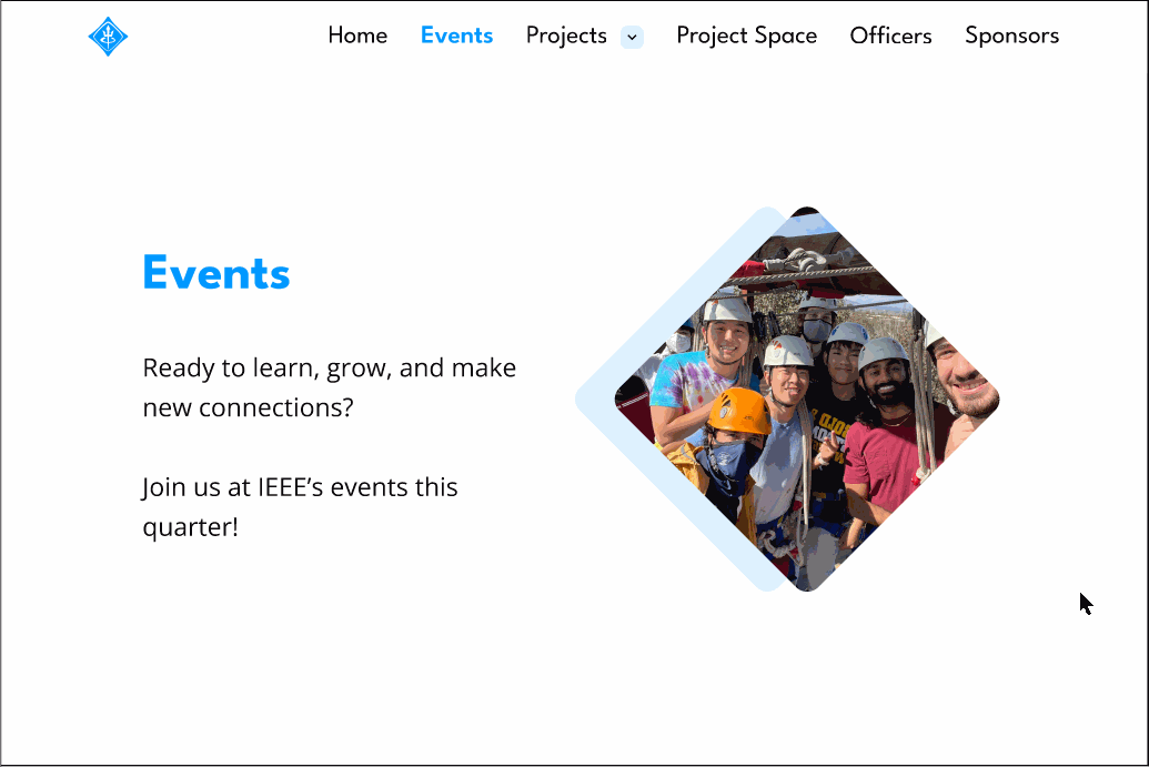 Desktop Events Page
