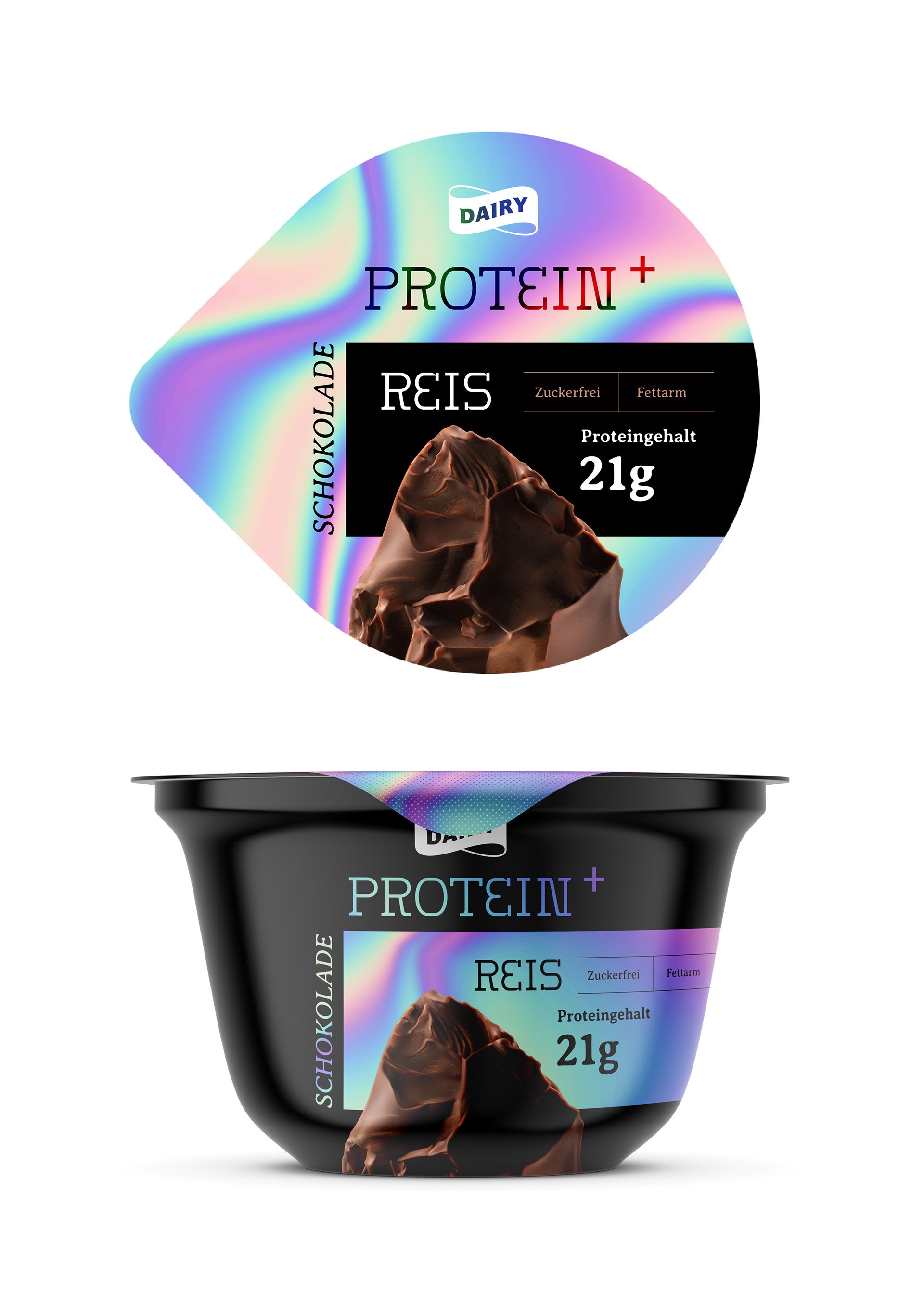 Packaging Design für die Protein Food Linie – lautes, selbstbewusstes Verpackungsdesign mit moderner Typografie und klarer Struktur