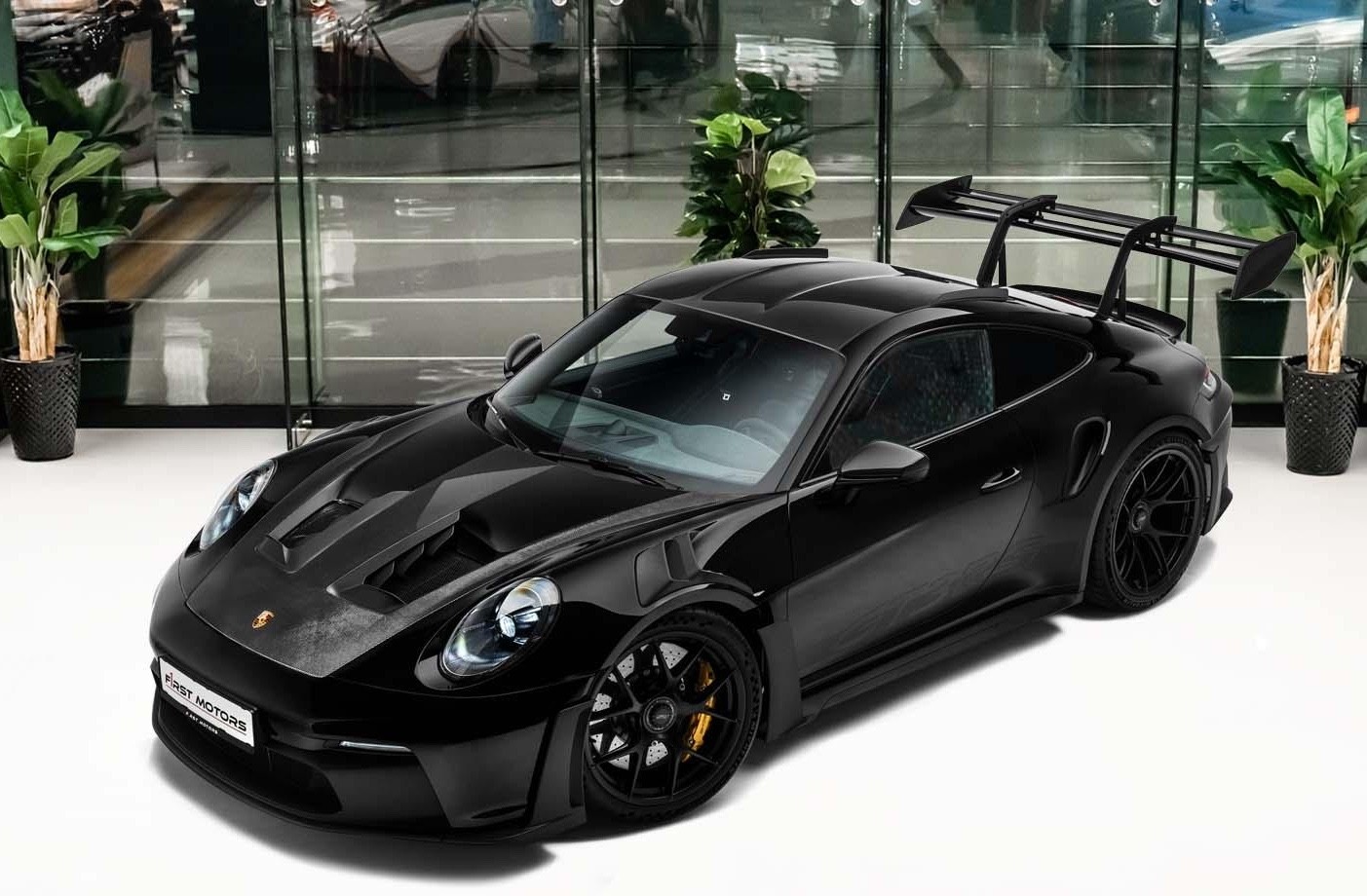 Rear view of a sleek sportscar, ideal for highlighting car rental style and design