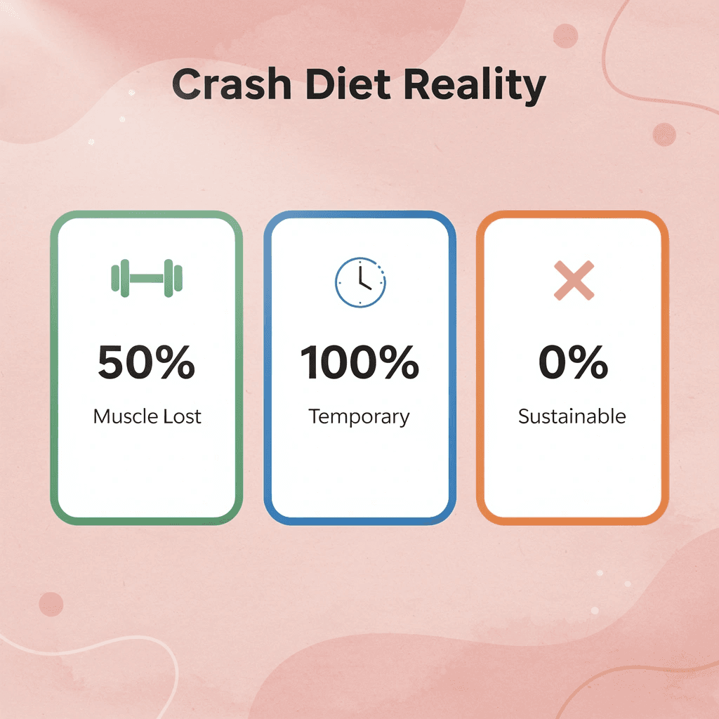 Statistics showing the negative impacts of crash dieting