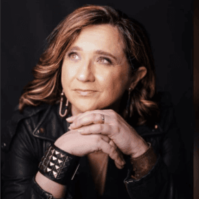 A photo of woman in red