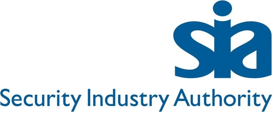 SIA logo: Approved UK Security Guarding, Close Protection, Event Security Services.