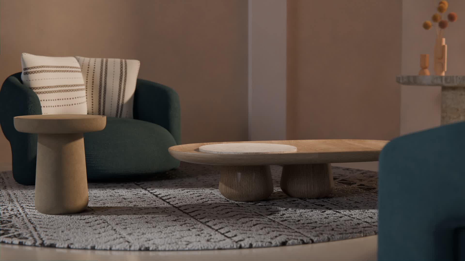 minimalist decor table plant armchair Bold collection