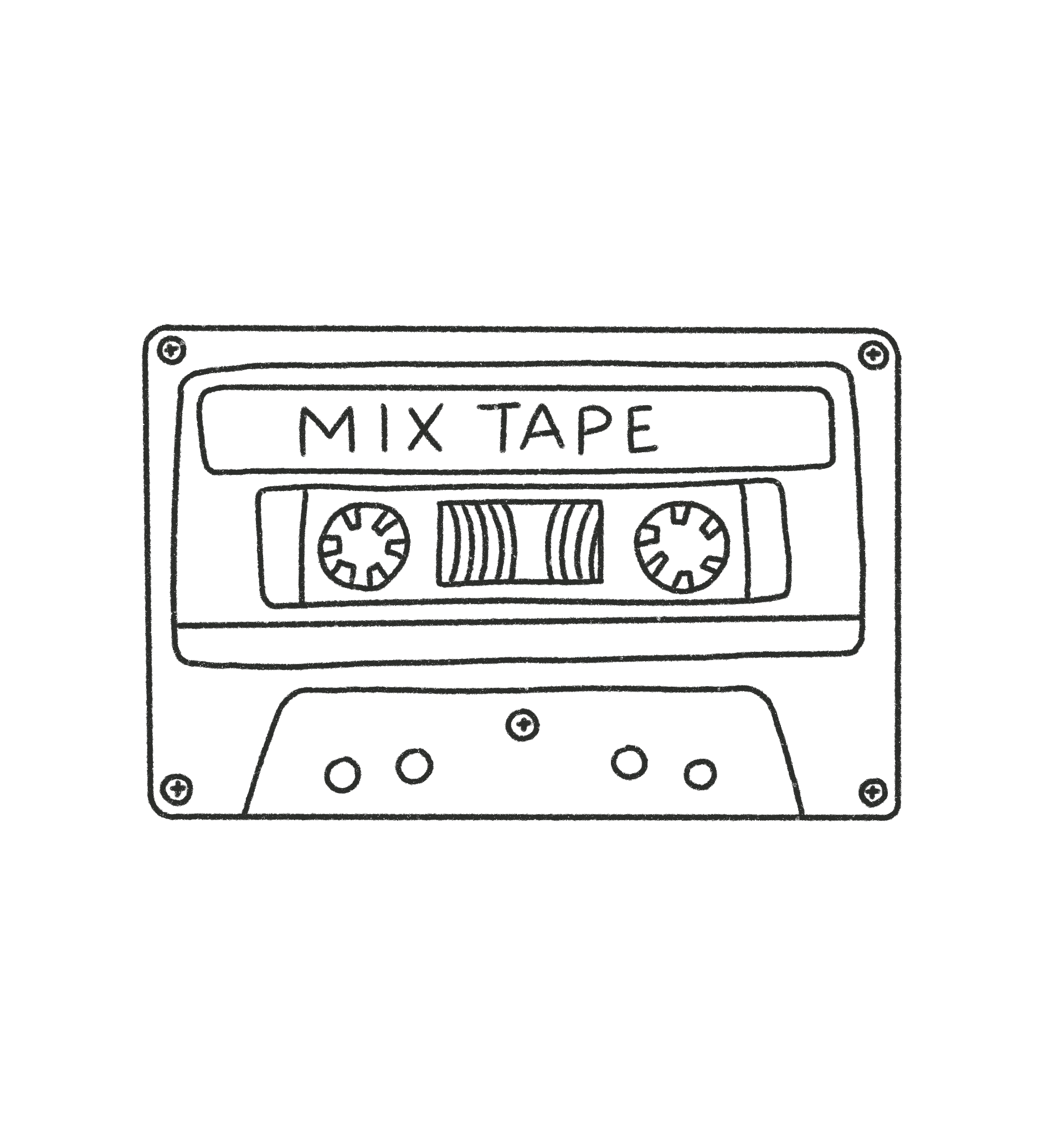 Illustration of a cassette tape.