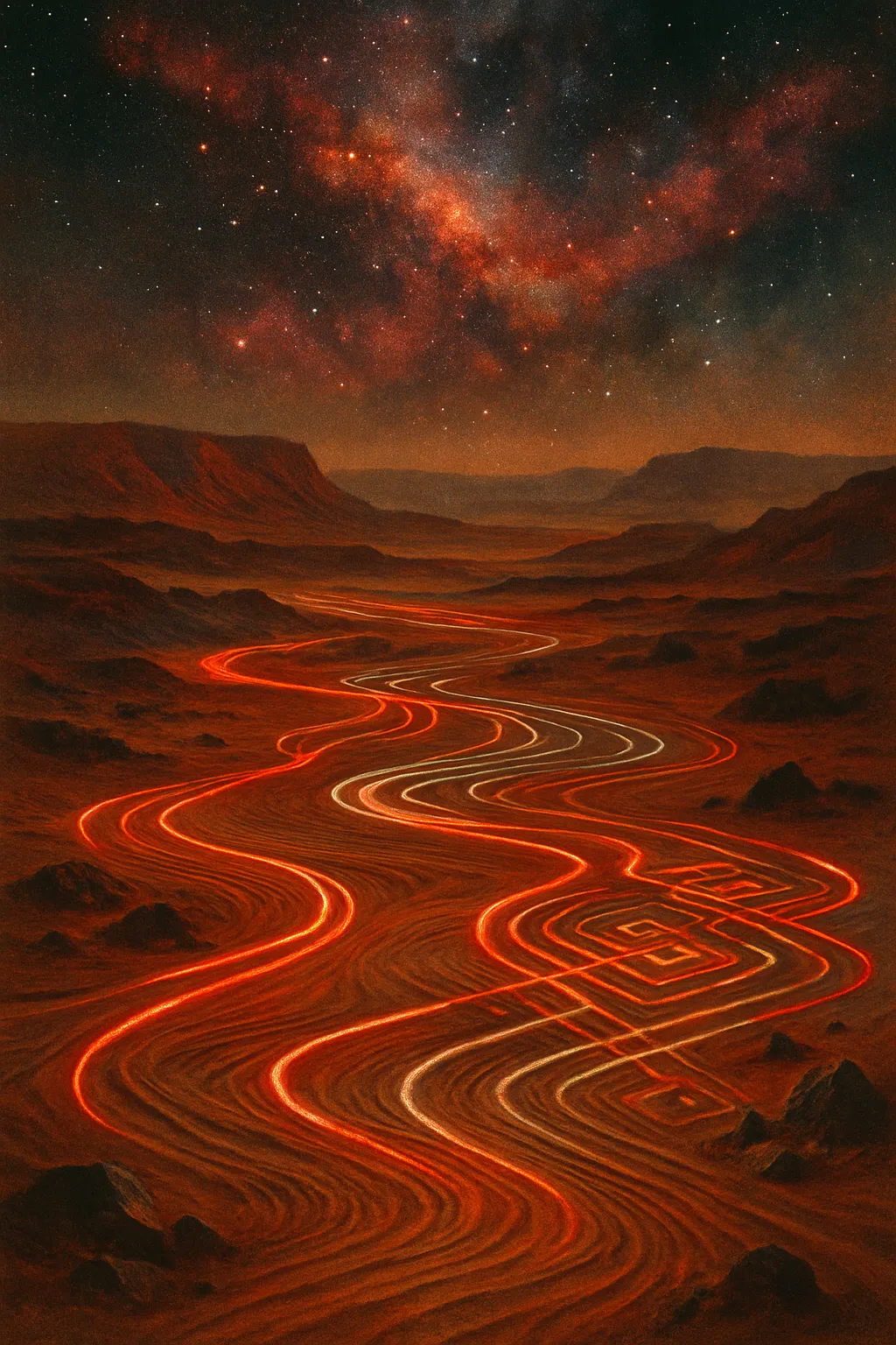 Galaxy over vibrant neon trails; RockN' Socials Digital Marketing Agency.