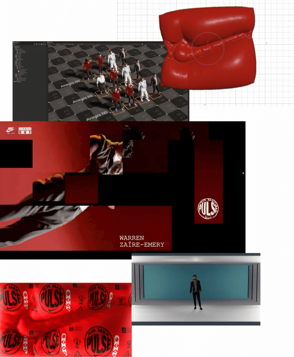 Behind-the-scene shots, 3D, assets and design, crafted for Nike Air Max Day 2023 in Paris.