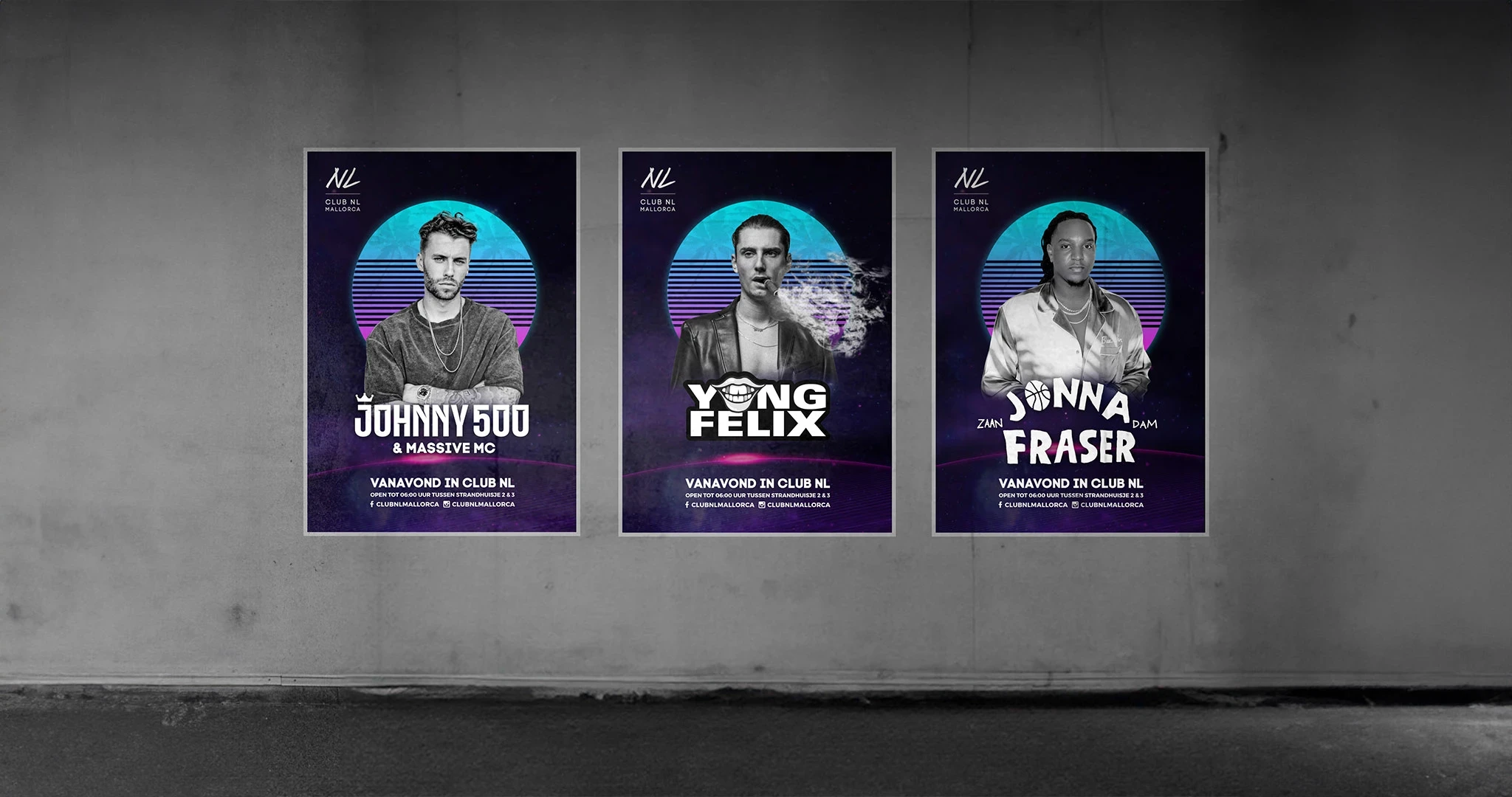 3 poster of artist designs of Club NL Mallorca