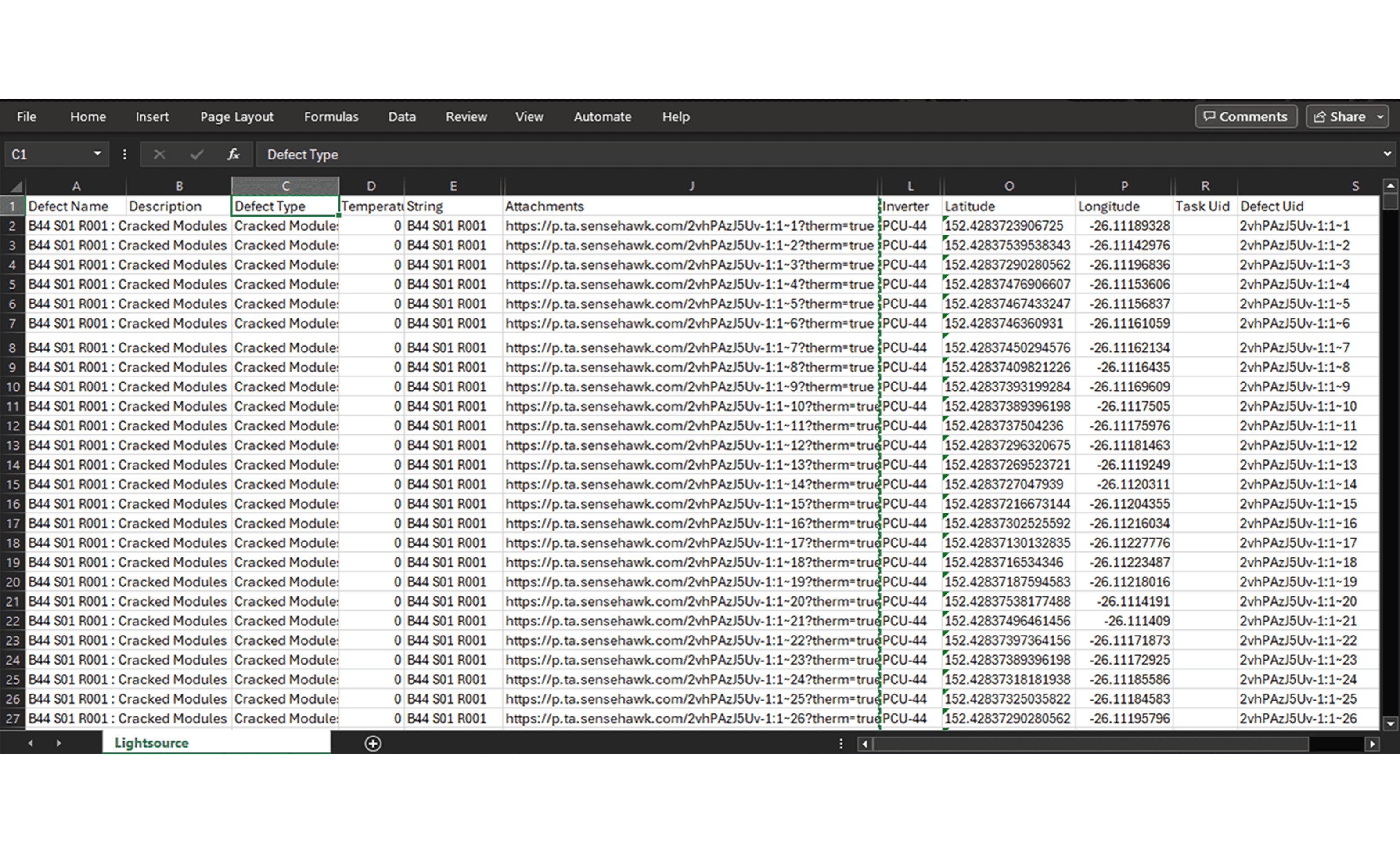 TaskMapper REPORT: CSV report of defects with details