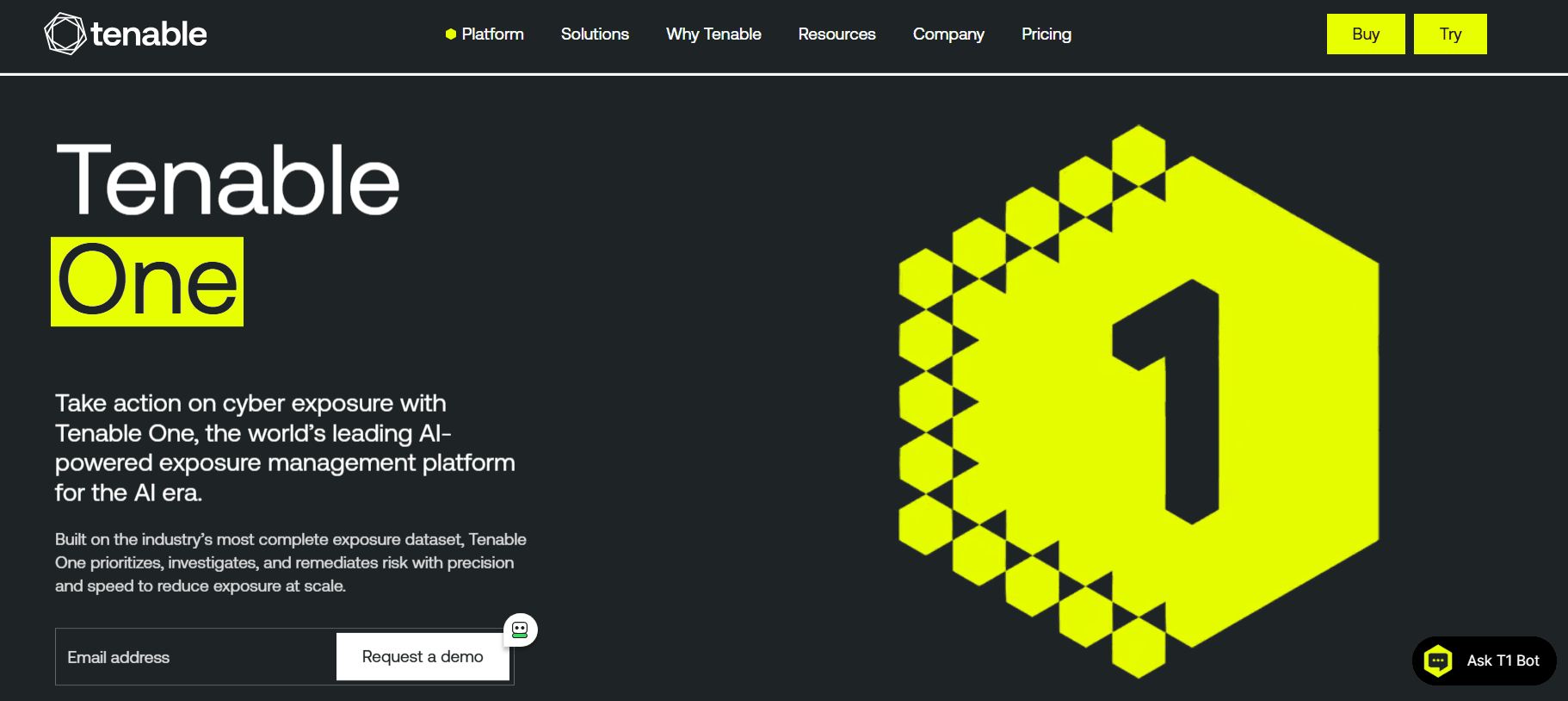 Tenable One Homepage