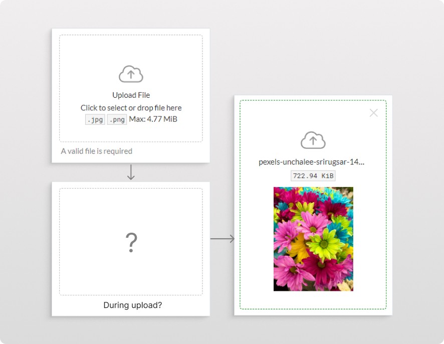 image to show no progress state in existing file uploader component