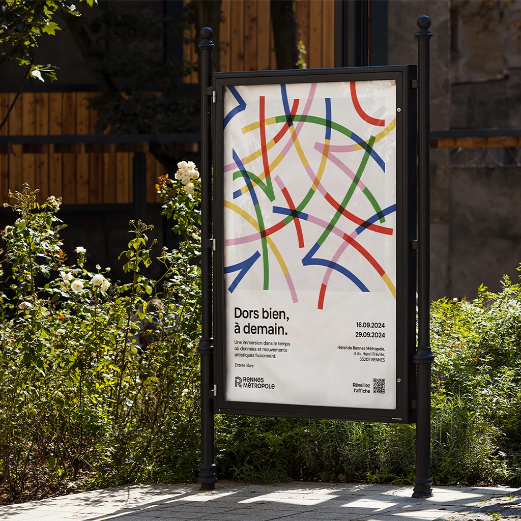 Création graphique d’Expone pour Rennes Métropole autour de la notion du temps et du quotidien des habitants