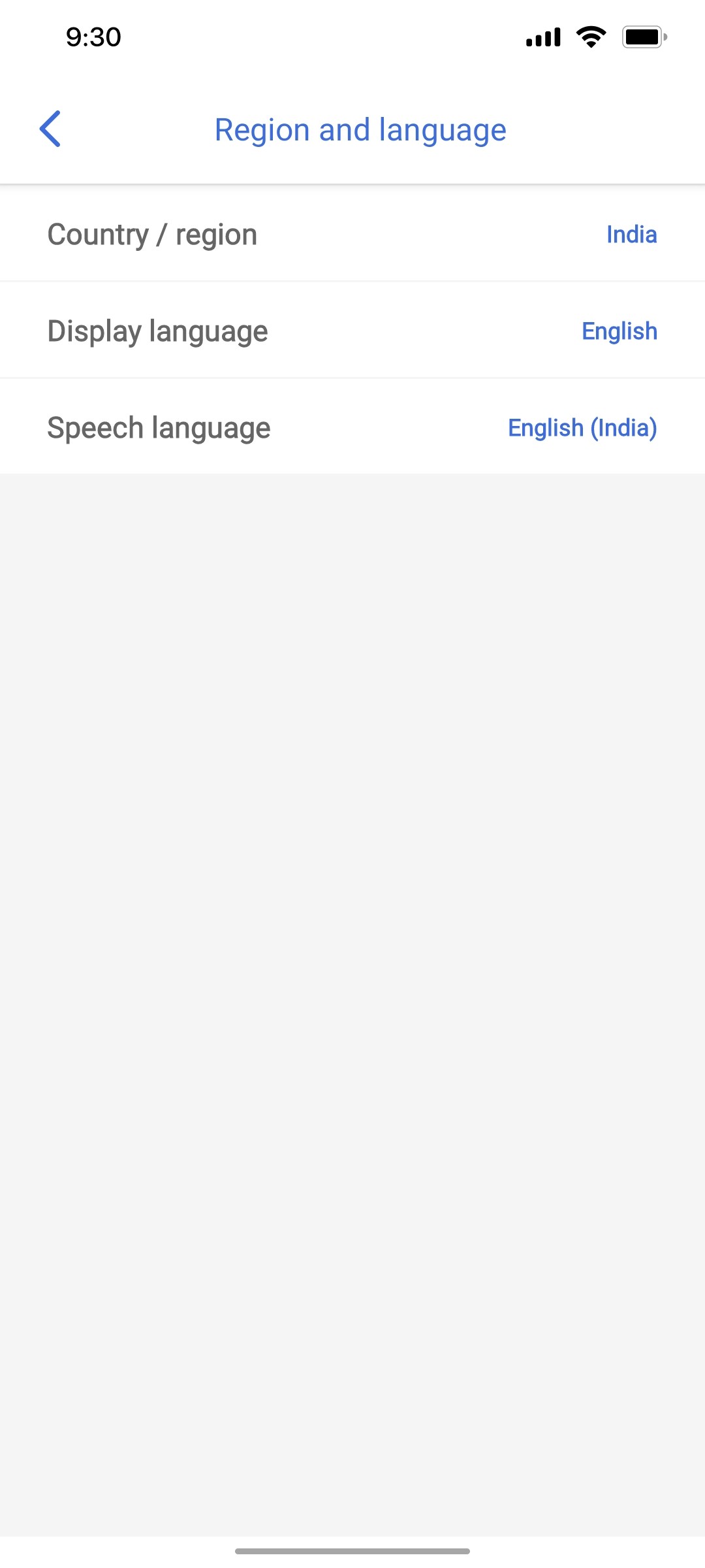 Microsoft Copilot Region and language screen