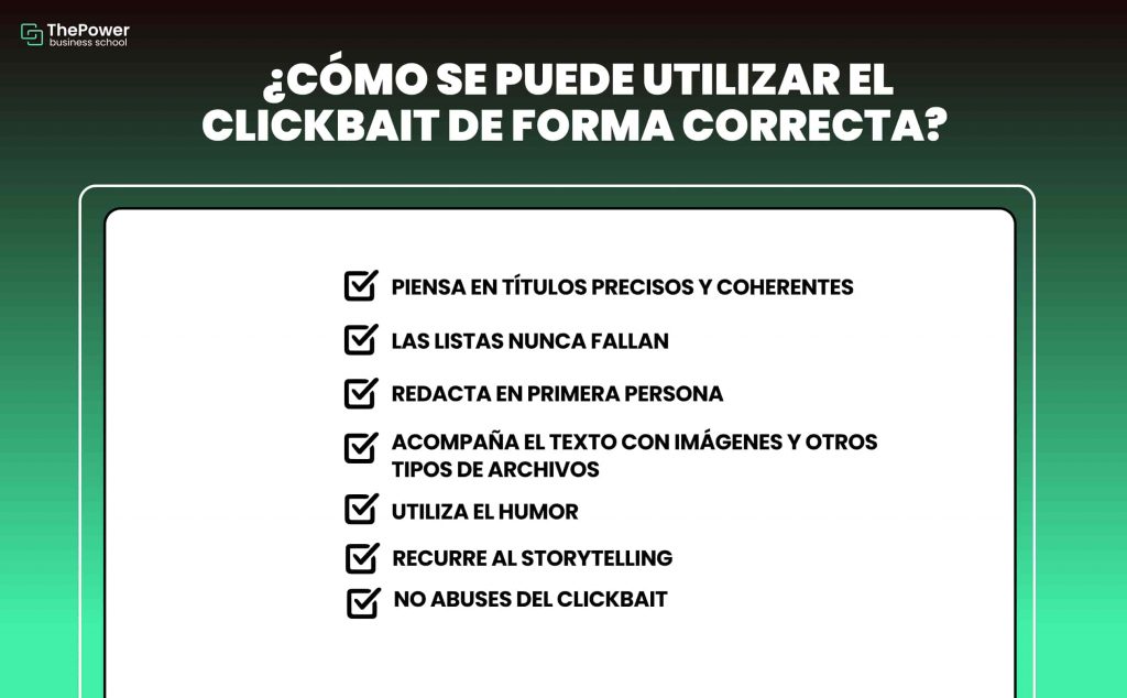 ¿Cómo se puede utilizar el clickbait de forma correcta?