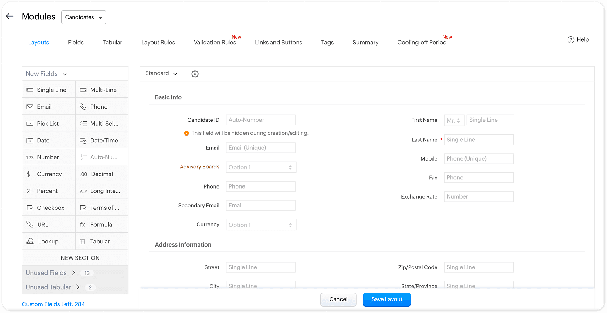 zoho recruit customization