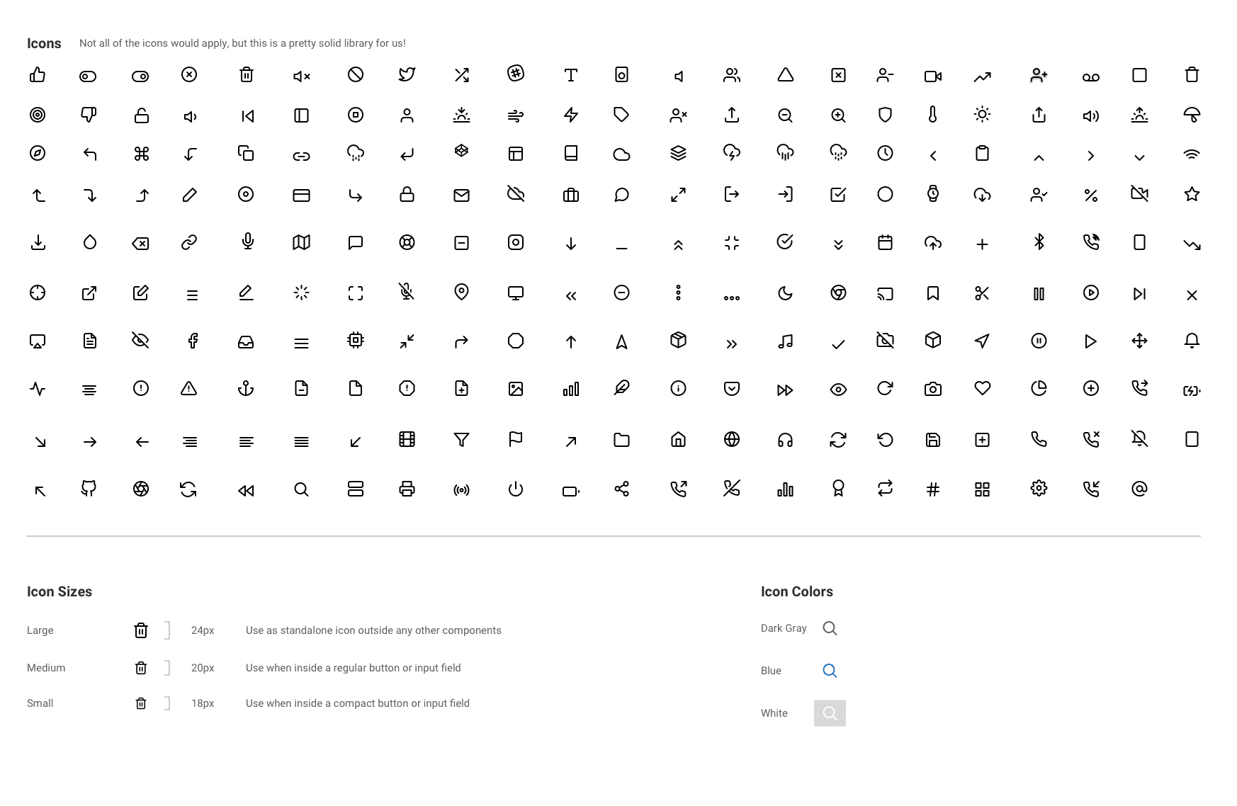 Implemented a new icon library
