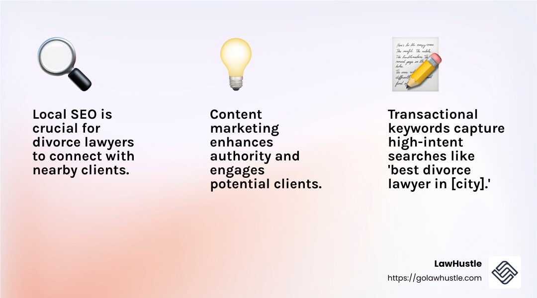 Content Marketing Benefits - seo for divorce lawyers infographic 3_facts_emoji_light-gradient