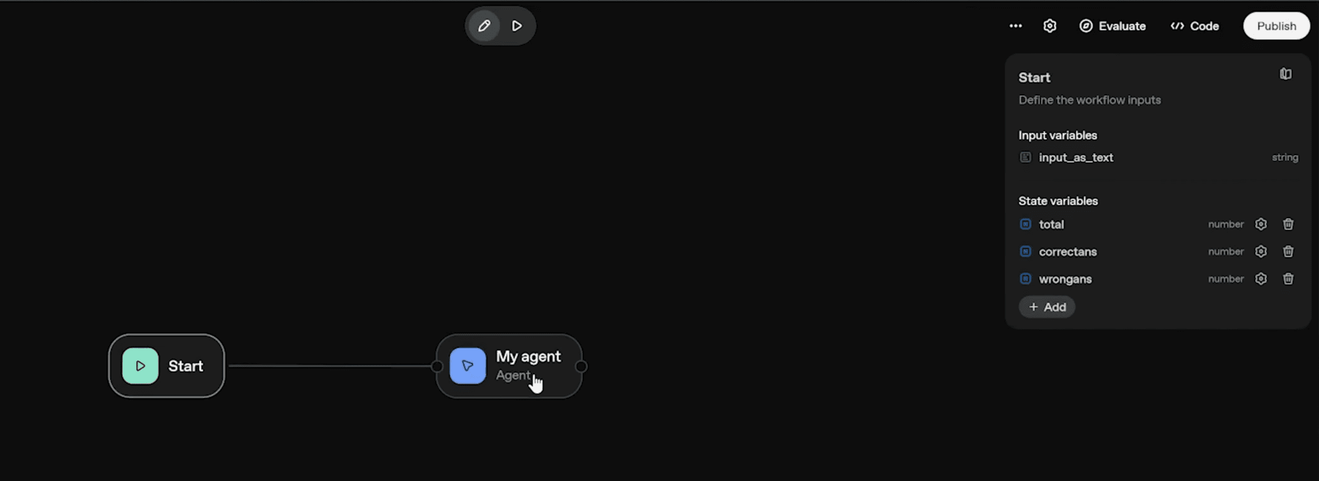 5. add variable - wrong answer