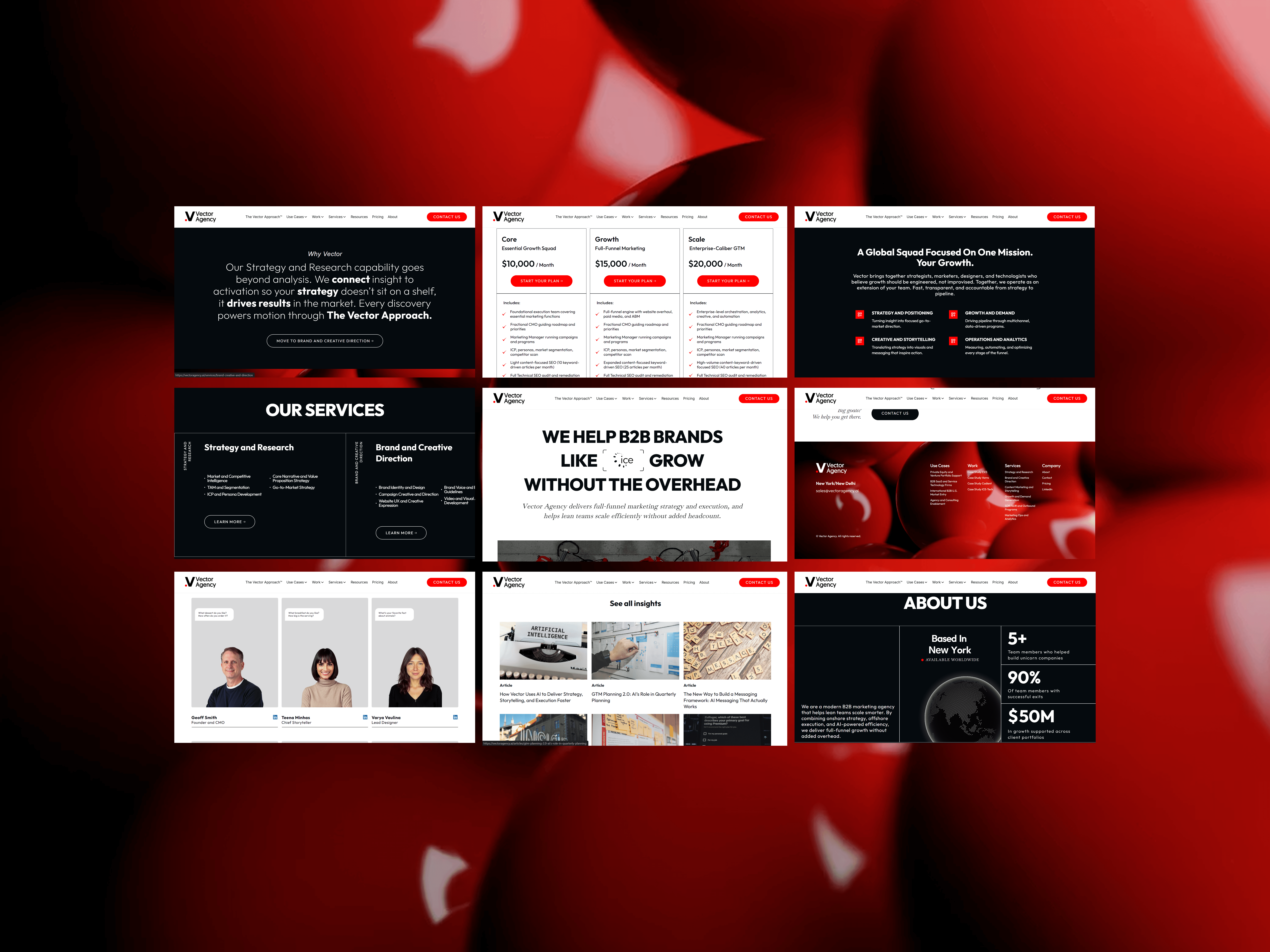 Mockup of Vector Agency website