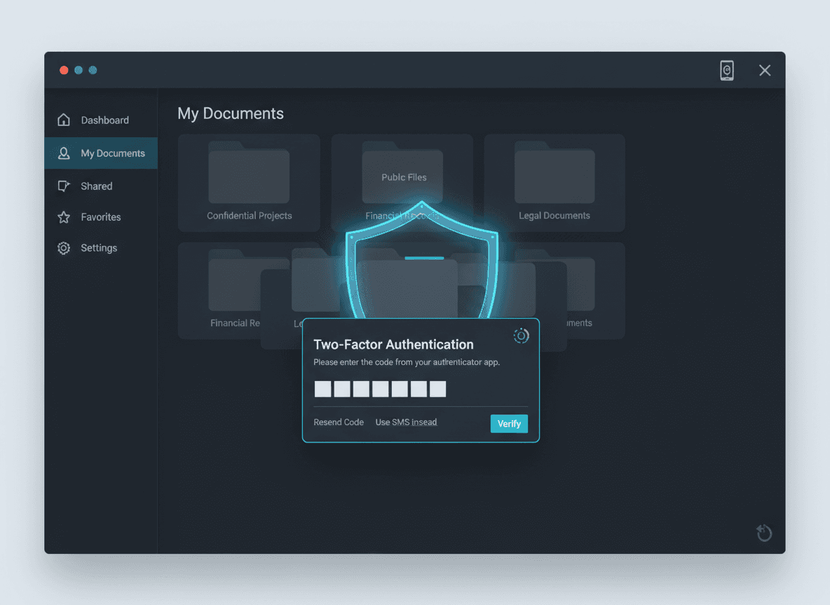 “Secure LegalTech data protection interface with encrypted document storage and authentication workflows.”