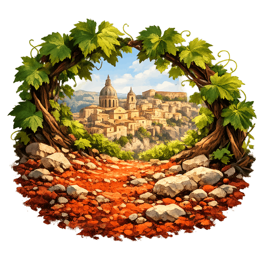 Detailed graphic of the Vittoria wine region.