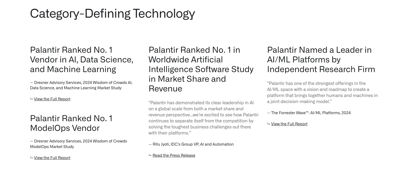 Palantir Technologies Homepage