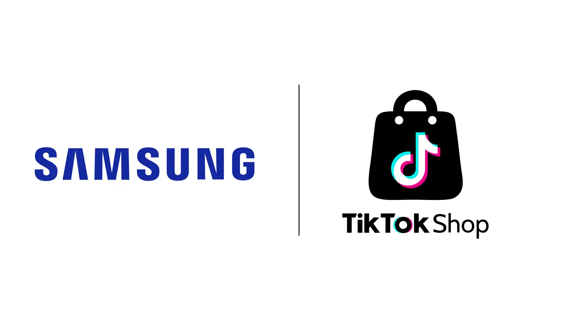 Official Samsung and TikTok Shop partnership logo graphic announcing the new Grand Opening campaign.