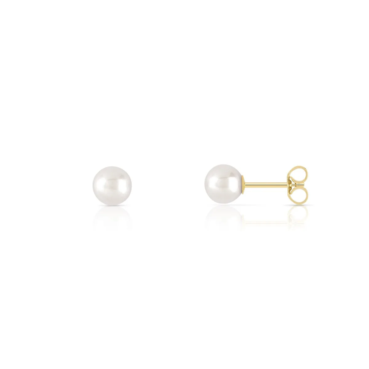 Boucles d'oreilles en or jaune 375 sertie de perles de Chine