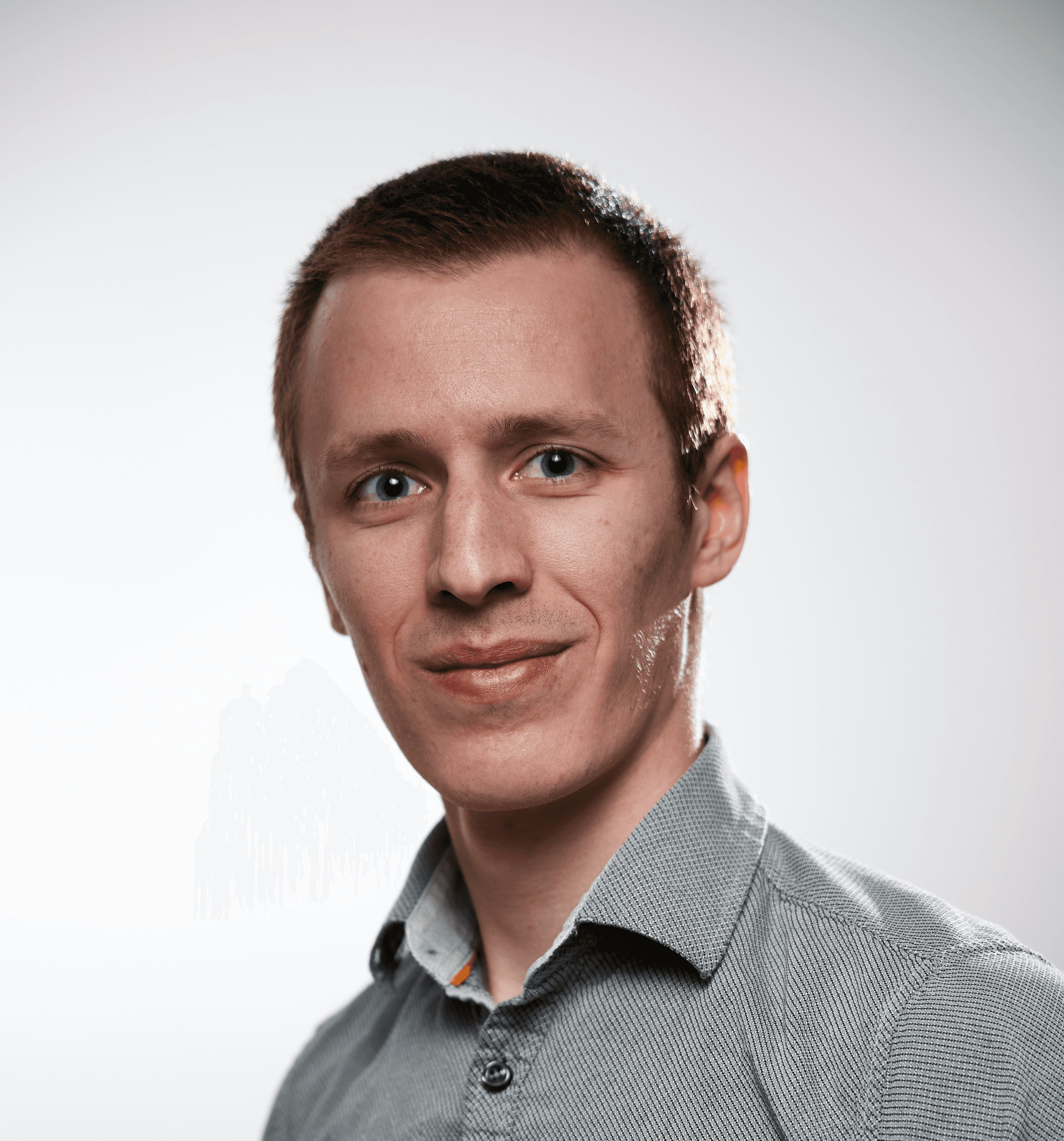 man in gray button up shirt