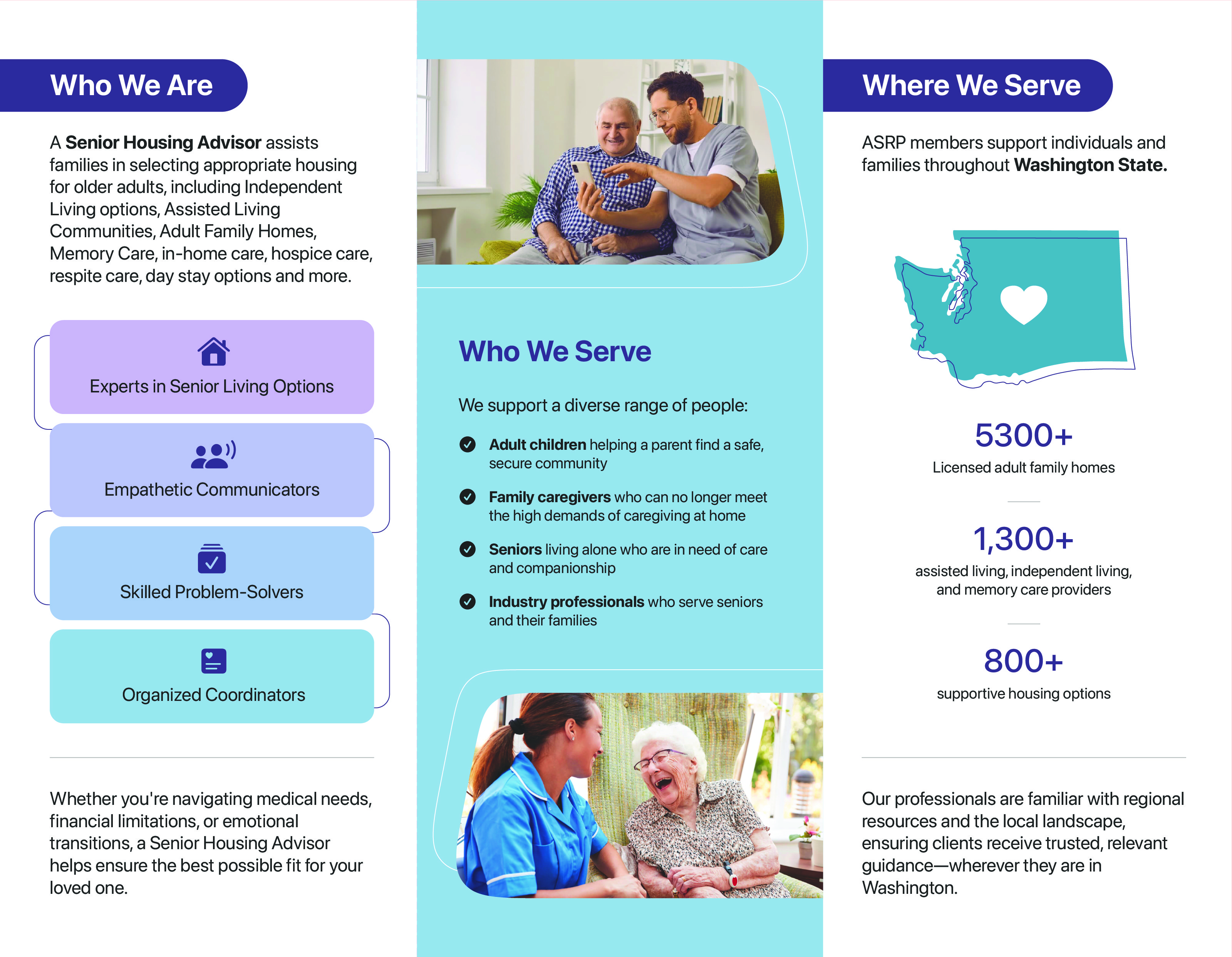 Second half of the ASRP tri-fold brochure