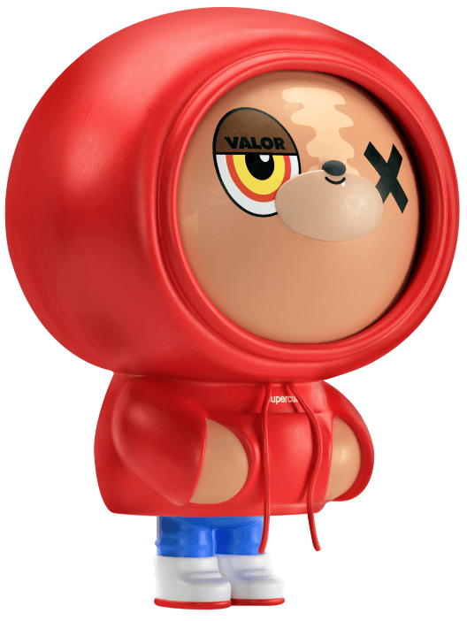 red hoodie designer toy