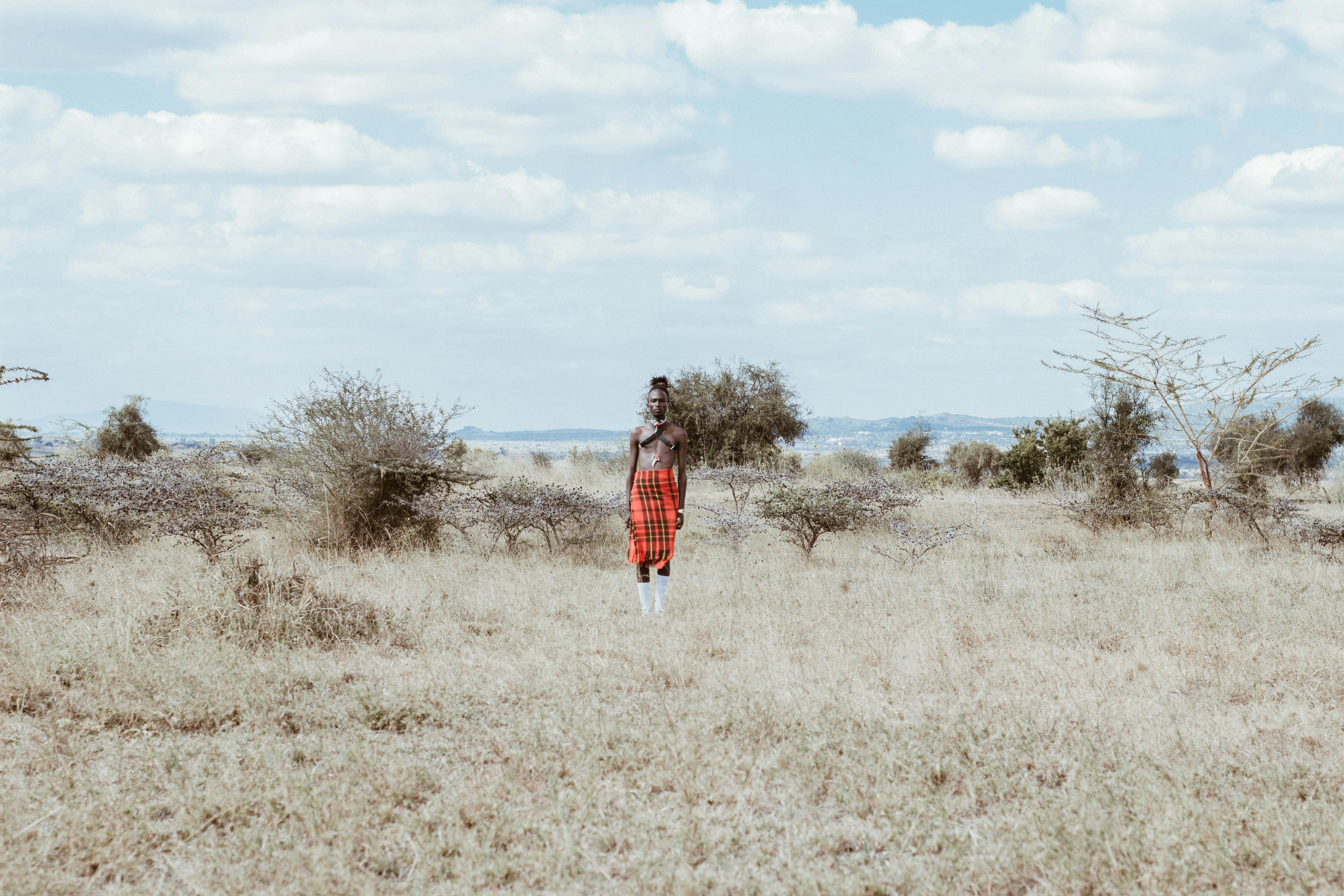 Maasai man in a field