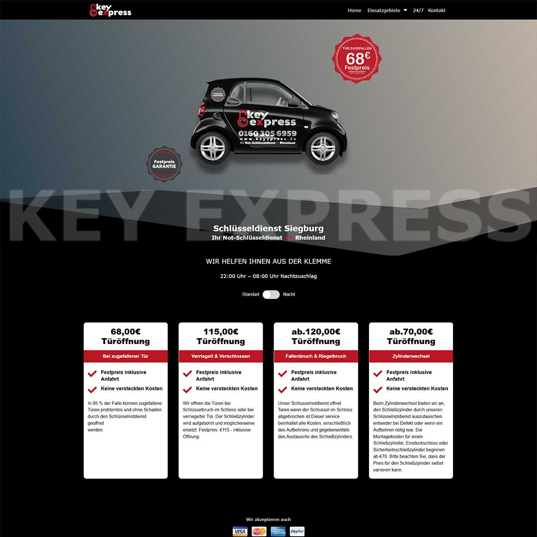 Ein bild von der Webseite www.keyxpress.de
