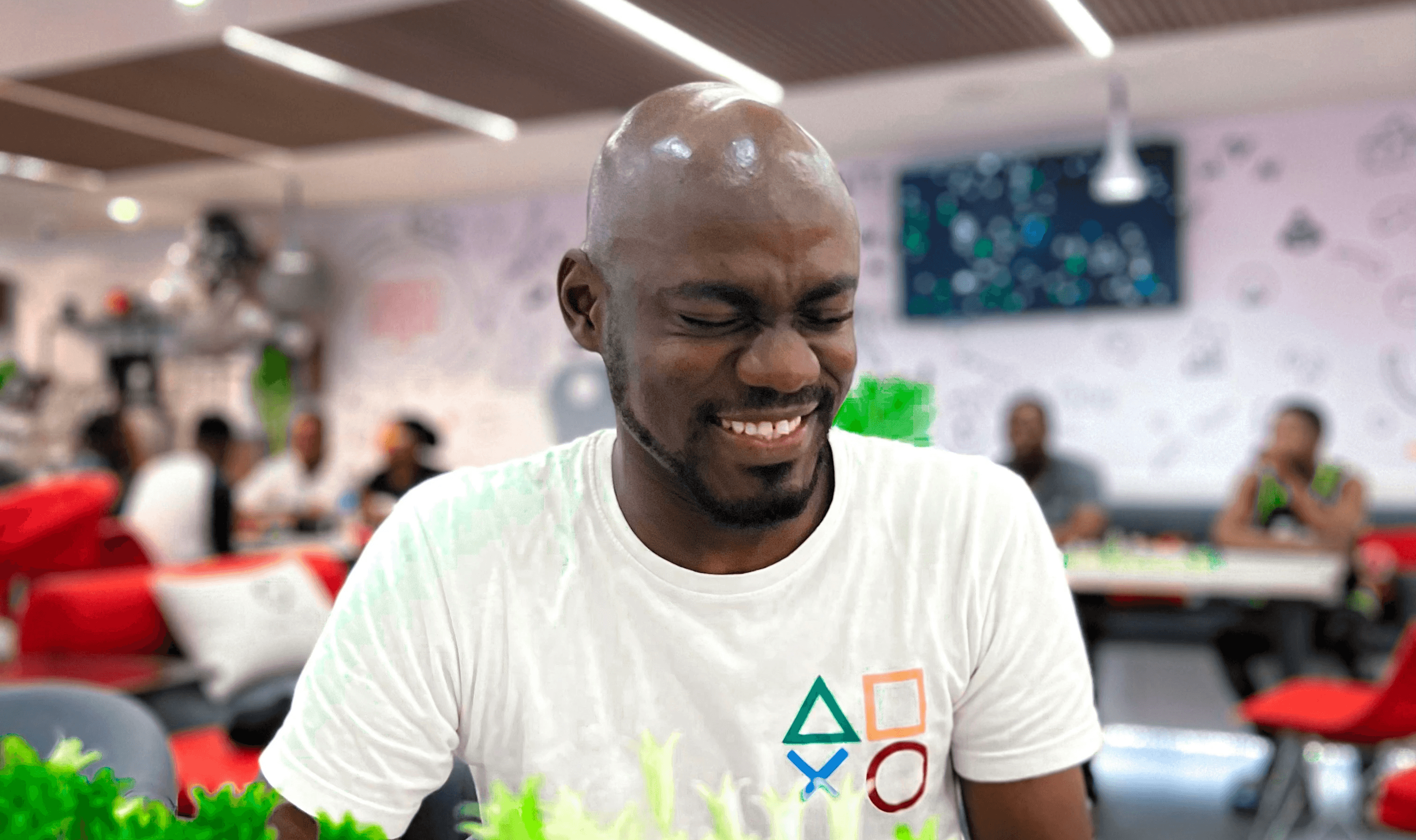 a man sitting at a table