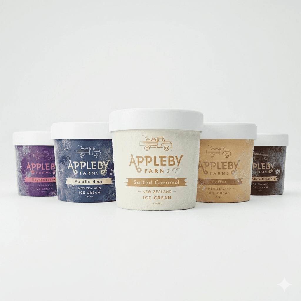 Modern packaging design for ice cream