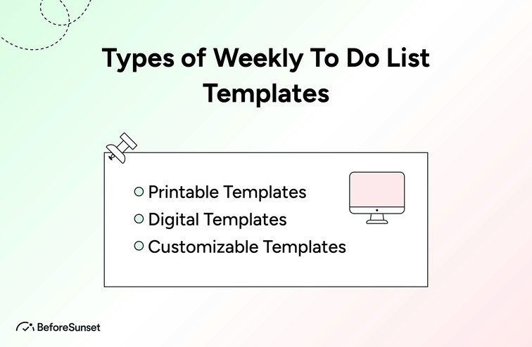 Types of Weekly To Do List Templates