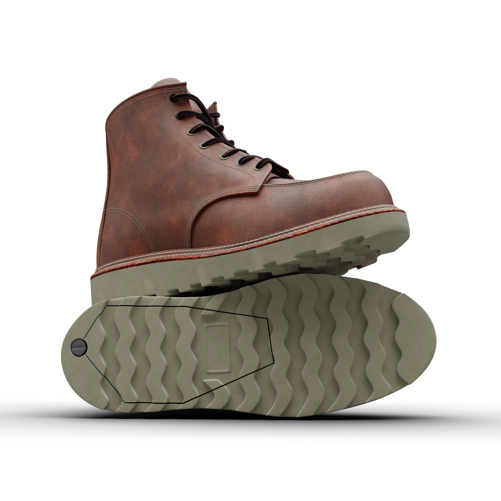 Patriot Boot low angle showing tread and dial