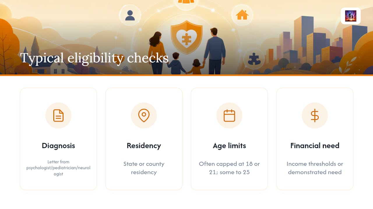 Diagram of autism grant eligibility criteria