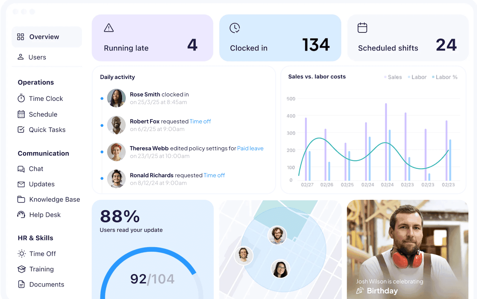 time tracking in Connecteam